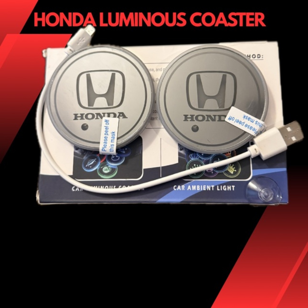 NIB Honda Luminous Coaster Set With USB Cord